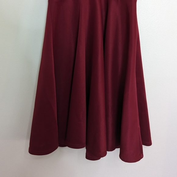 Altar'd State Burgundy Red Fit And Flare Small Dress Lace Back Detail - Picture 5 of 10